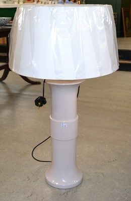 Lot 1101 - A 20th century pink table lamp of cylindrical...