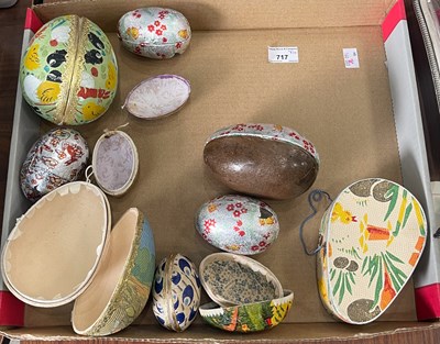 Lot 717 - A group of vintage Easter egg candy containers,...