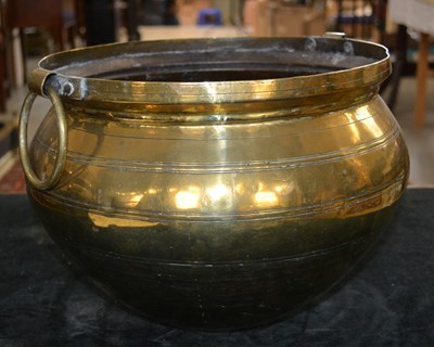 Lot 803 - A 19th century brass coal scuttle or planter...