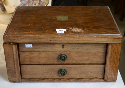 Lot 760 - A 20th century oak canteen case fitted with...