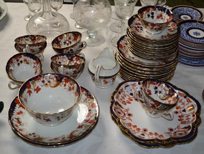 Lot 730 - A part English Imari pattern ceramic tea set...