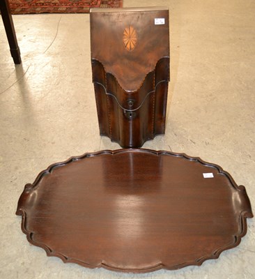 Lot 1133 - A 19th century mahogany knife box with inlaid...