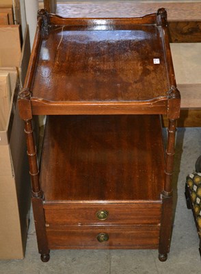 Lot 1086 - A late 19th mahogany side table with two...