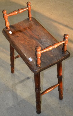 Lot 1096 - A 19th century oak bench / window seat with...