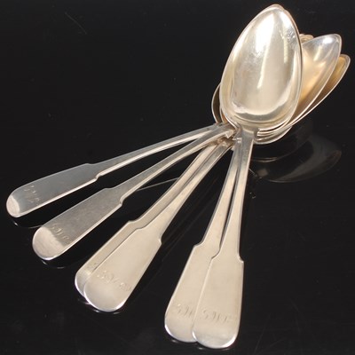 Lot 174 - A set of six Scottish provincial silver...