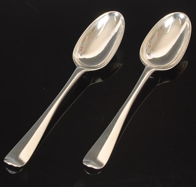 Lot 148 - Two George III Scottish silver tablespoons,...