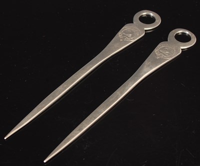 Lot 103 - A pair of Victorian Scottish silver game or...