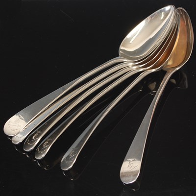 Lot 166 - A set of six George III Scottish silver...