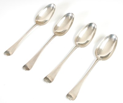 Lot 156 - A set of four Scottish provincial tablespoons,...