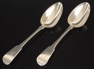 Lot 142 - Two Scottish provincial silver tablespoons, by...