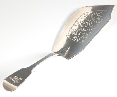 Lot 3 - A William IV silver fish slice, by Barber,...