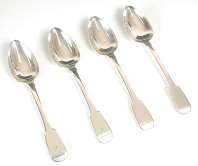 Lot 151 - Two Scottish provincial silver tablespoons, by...