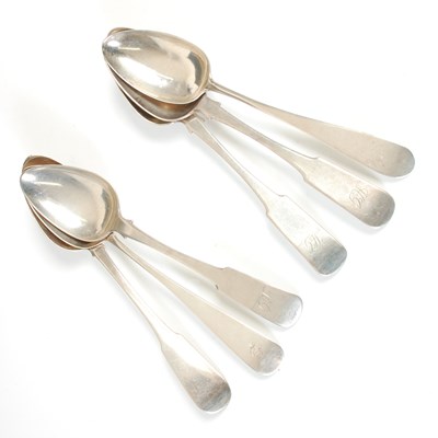 Lot 159 - Three Scottish provincial silver tablespoons,...