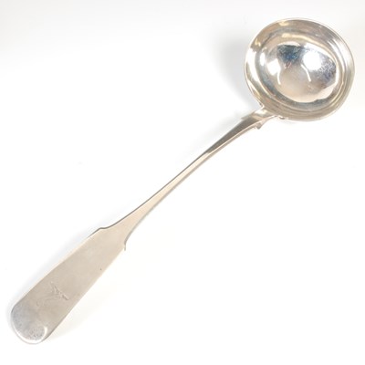 Lot 2 - A silver soup ladle, by JS unascribed, c.1840,...