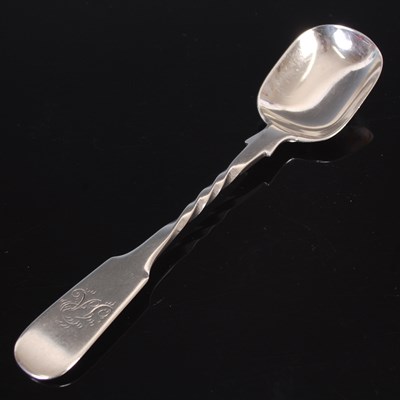 Lot 60 - A rare Scottish provincial silver sugar spoon,...