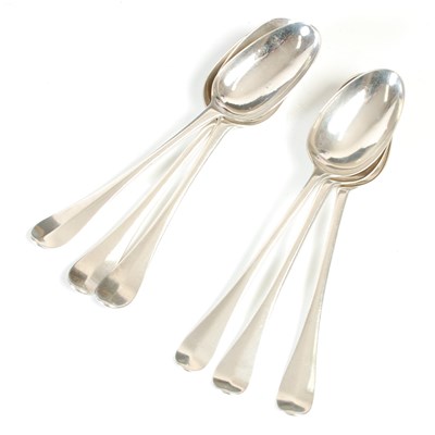 Lot 172 - Six various Scottish silver tablespoons,...