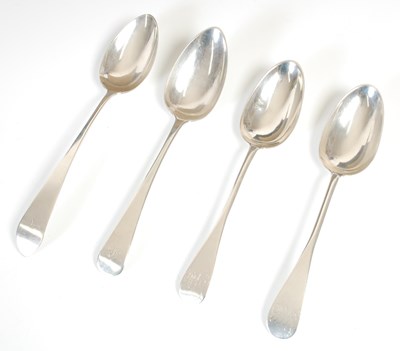 Lot 154 - Two Scottish provincial silver tablespoons, by...