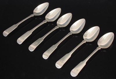 Lot 181 - A set of six Scottish provincial silver...