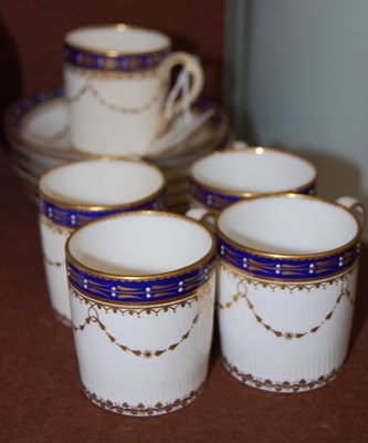 Lot 21 - A Royal Crown Derby part coffee set, decorated...