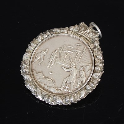 Lot 63 - Curling interest, a silver prize medal for the...