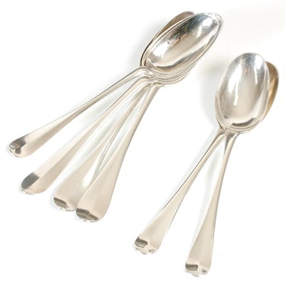 Lot 162 - Four Scottish silver tablespoons, Hanoverian...