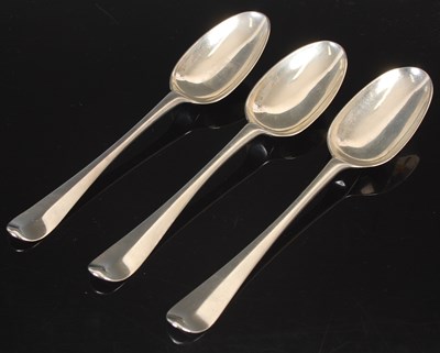 Lot 150 - Two George II Scottish silver tablespoons, by...