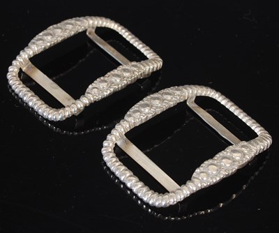 Lot 64 - A pair of Scottish provincial silver shoe...