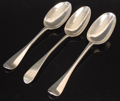 Lot 169 - Three Scottish silver tablespoons, comprising:...