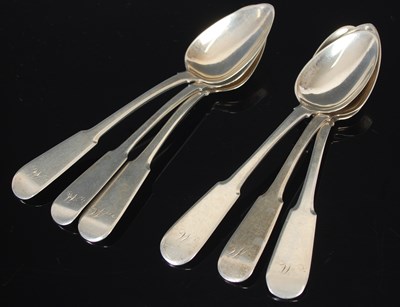 Lot 185 - A set of six Scottish provincial silver...