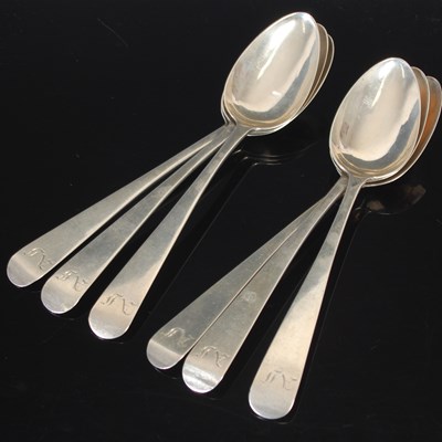 Lot 165 - A set of six Scottish provincial silver...