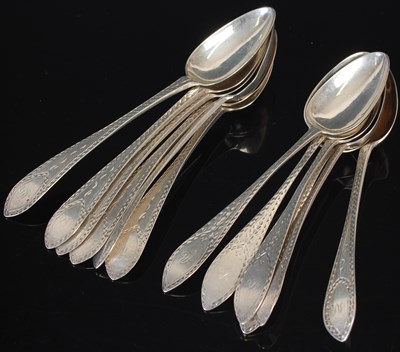 Lot 180 - A set of six Scottish provincial silver...