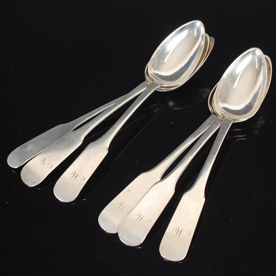 Lot 178 - A set of six Scottish provincial silver...