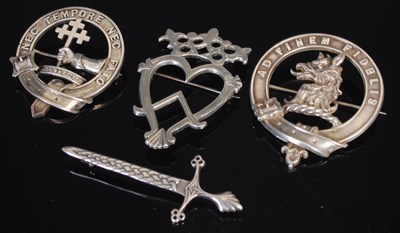 Lot 88 - Two silver clan badges comprising: one by...