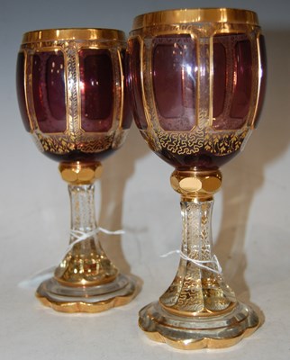 Lot 31 - A pair of early 20th century Bohemian clear...