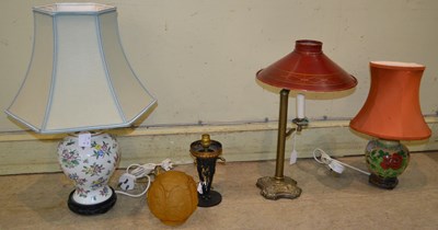 Lot 1046 - A group of four table lamps, to include a...
