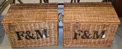 Lot 1078 - A pair of Fortnum & Mason wicker baskets, with...