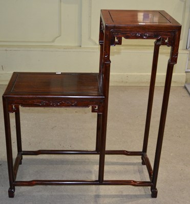 Lot 1079 - A 19th century Chinese hardwood display side...