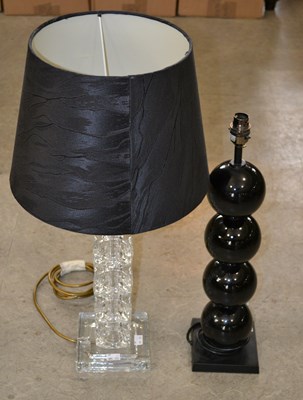 Lot 1113 - A 20th century clear glass stacked cube table...