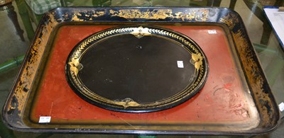 Lot 1104 - A large 19th century red and black lacquered...