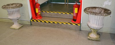 Lot 1152 - A pair of 20th century composite garden fluted...