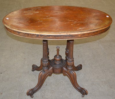 Lot 1132 - A 19th century mahogany oval centre table,...