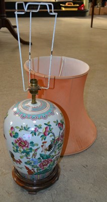 Lot 1136 - A 20th century Chinese famille rose table lamp...