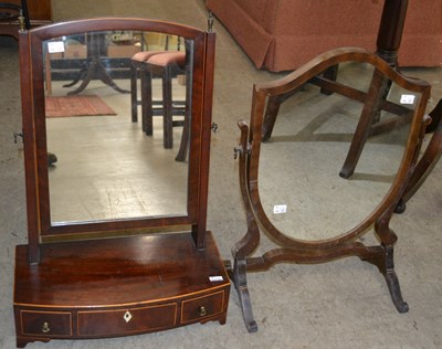 Lot 1143 - A 19th century mahogany dressing table mirror,...