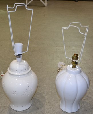 Lot 1148 - A contemporary ceramic table lamb of lobed...