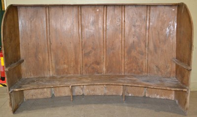 Lot 1175 - An 18th century / later elm curved back tavern...