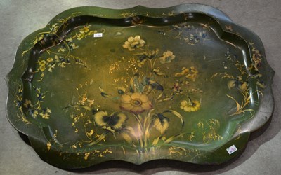 Lot 1168 - A large 19th century tableware green ground...