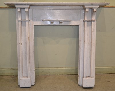 Lot 1187 - A 19th century painted pine fire surround in...