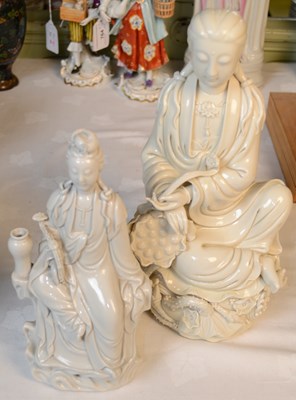 Lot 772 - A Chinese porcelain blanc de chine figure...