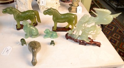 Lot 770 - A group of assorted Chinese green stone...