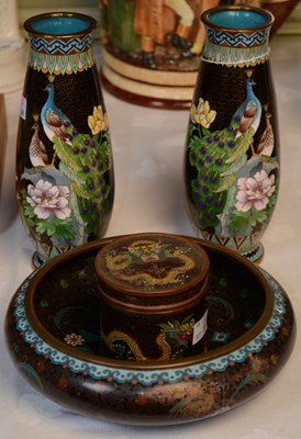 Lot 769 - A group of assorted Chinese cloisonne enamel...
